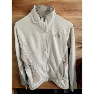 The North Face Ladies Cream Tan TKA 1 fleece long sleeve full zip jacket Medium